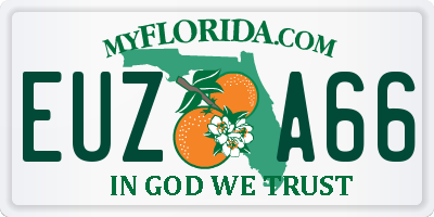 FL license plate EUZA66