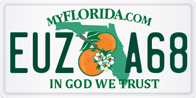 FL license plate EUZA68