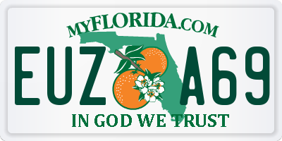 FL license plate EUZA69