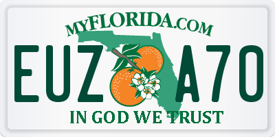 FL license plate EUZA70