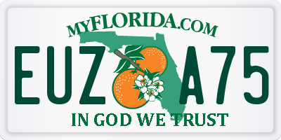 FL license plate EUZA75