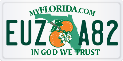 FL license plate EUZA82