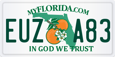 FL license plate EUZA83