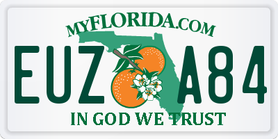 FL license plate EUZA84