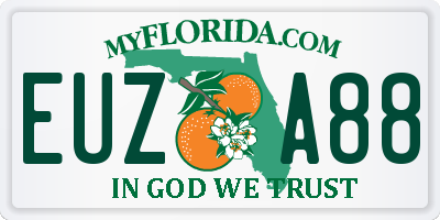 FL license plate EUZA88