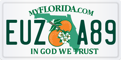 FL license plate EUZA89