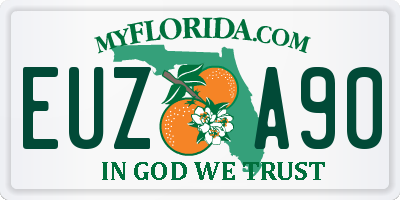 FL license plate EUZA90