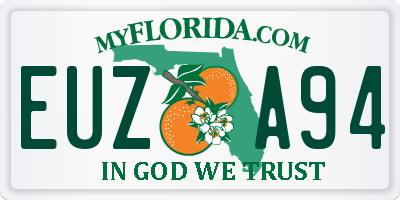 FL license plate EUZA94