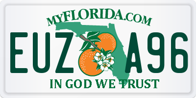 FL license plate EUZA96