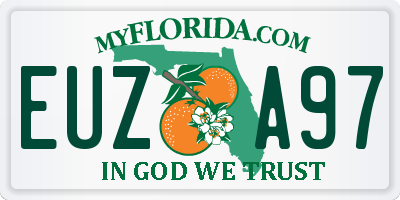 FL license plate EUZA97