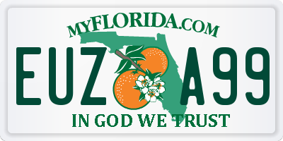 FL license plate EUZA99
