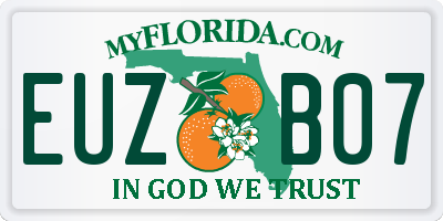 FL license plate EUZB07