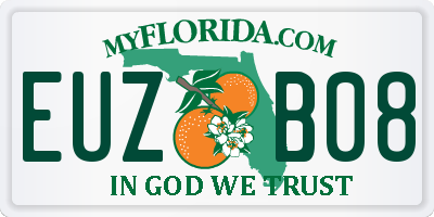 FL license plate EUZB08