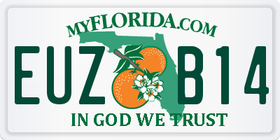 FL license plate EUZB14
