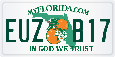 FL license plate EUZB17