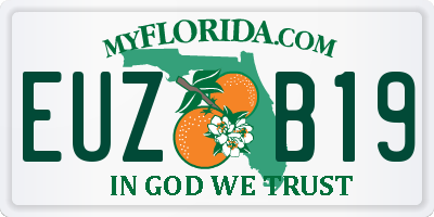 FL license plate EUZB19