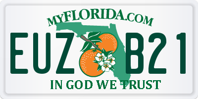 FL license plate EUZB21