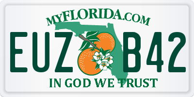 FL license plate EUZB42
