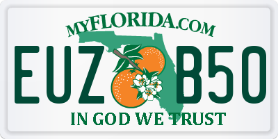 FL license plate EUZB50
