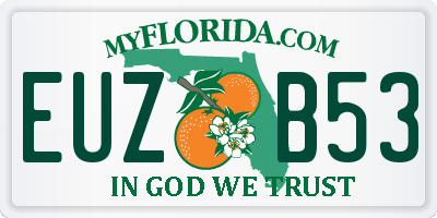 FL license plate EUZB53