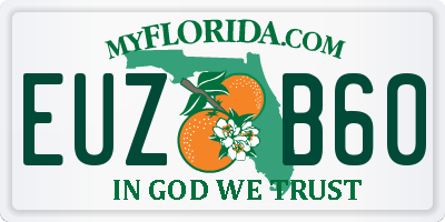 FL license plate EUZB60