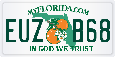 FL license plate EUZB68
