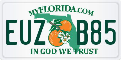 FL license plate EUZB85