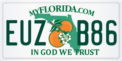 FL license plate EUZB86