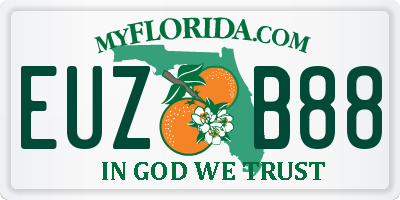 FL license plate EUZB88