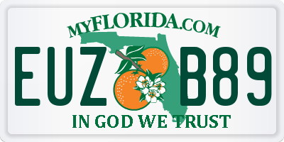 FL license plate EUZB89