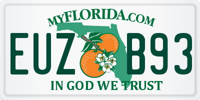 FL license plate EUZB93