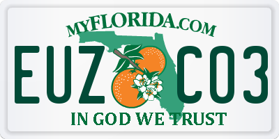 FL license plate EUZC03