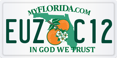 FL license plate EUZC12
