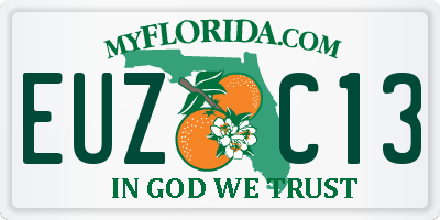 FL license plate EUZC13
