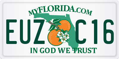FL license plate EUZC16