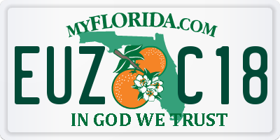 FL license plate EUZC18