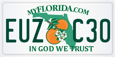 FL license plate EUZC30