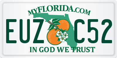 FL license plate EUZC52