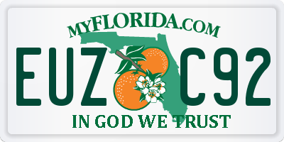 FL license plate EUZC92