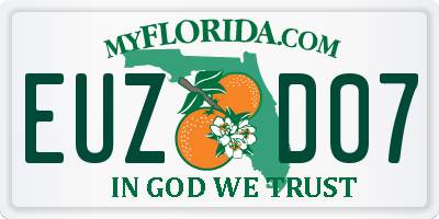 FL license plate EUZD07