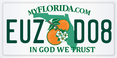 FL license plate EUZD08