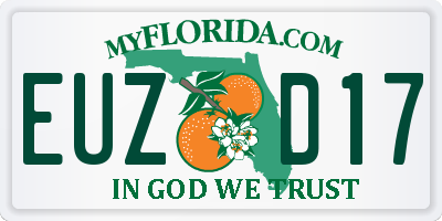 FL license plate EUZD17