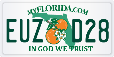 FL license plate EUZD28