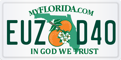 FL license plate EUZD40