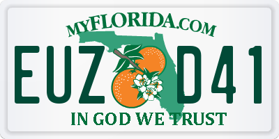 FL license plate EUZD41