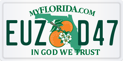 FL license plate EUZD47