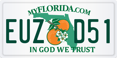 FL license plate EUZD51