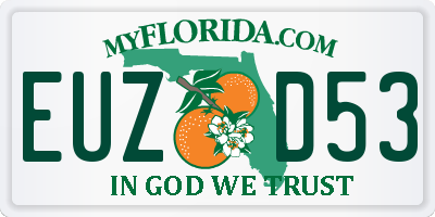 FL license plate EUZD53