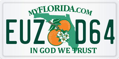 FL license plate EUZD64