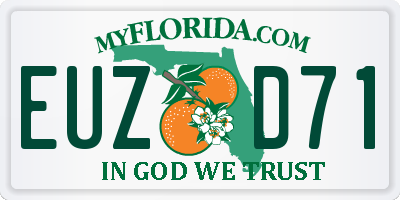 FL license plate EUZD71